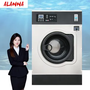 Stainless Steel Commercial Laundry Washing Machines With Coin Slot For Laundromat