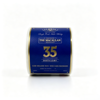 Etiqueta Personalizada para Botella de Whisky, Resistente a los Rayos UV y al Agua, en Color Azul Dorado, para Whisky Macallan de 35 Años, Etiqueta Autoadhesiva