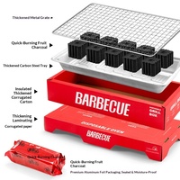 Grand barbecue portable jetable au charbon de bois avec structure en acier au carbone pour le camping en plein air et l'usage domestique