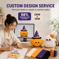 Ensemble de peluches d'Halloween mignonnes avec citrouille et fantôme en orange et blanc, animaux en peluche pour la décoration moderne du canapé et cadeau de fête
