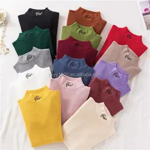 Offre Spéciale manches longues femmes pull à col roulé automne hiver haute qualité chaud Blouse mince femmes couleur unie tricots pull