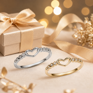 Anello a forma di cuore traforato per donna, con pietra trasparente scintillante, gioiello da dito alla moda, idea regalo - Product Image 2