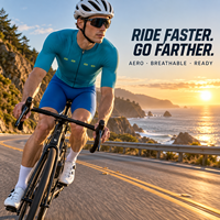 Maillot de cyclisme sur route à manches courtes, respirant, pour l'entraînement, la pratique du vélo, la vitesse et la distance, vêtements de sport d'extérieur
