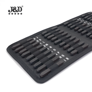 Endurecido 36pc de acero sello impreso números de código en inglés y los símbolos de acero de cuero de bolsa de lona 36 sets de la carta un capítulo - Product Image 1