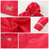 Ensemble d'extérieur 2 pièces à rayures de couleur arc-en-ciel pour bébé, veste imperméable à capuche et pantalon de pluie, tenues de printemps et d'automne pour filles