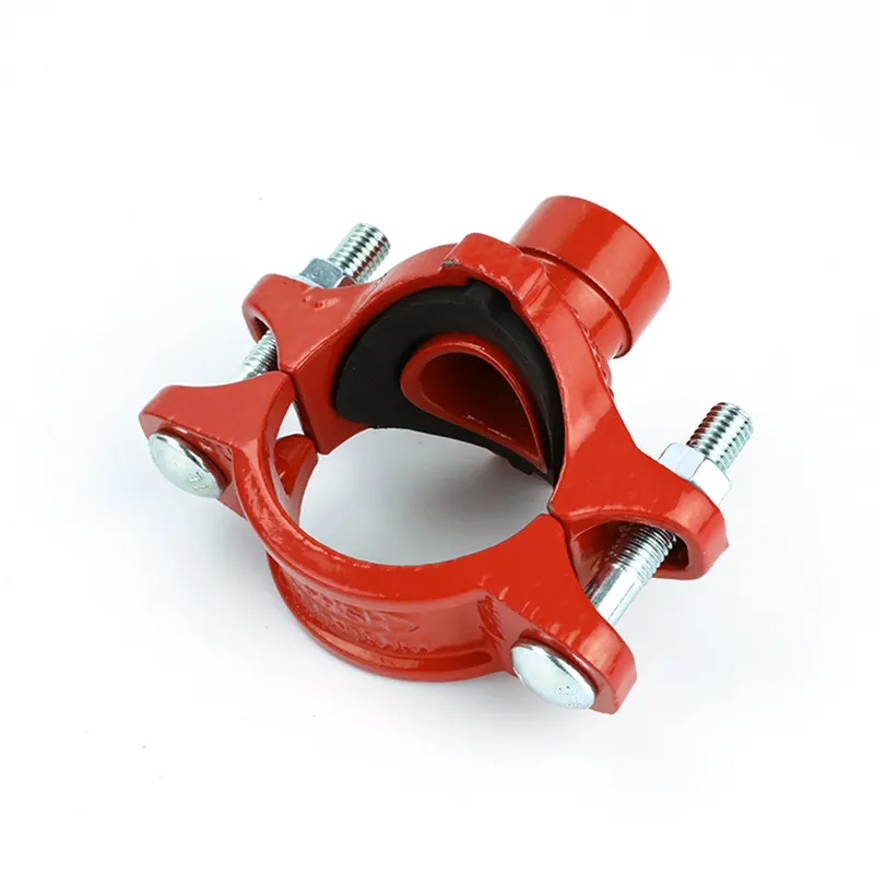WFHSH 2*1 inch Fire-fighting pipe fittings ductile iron grooved mechanical tee for pipe