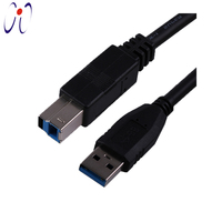 Kabel USB 3.0 Berkualitas Tinggi Tipe A Male ke B Male untuk Scanner Fujitsu ScanSnap IX500, Monitor Dell S2340T & Kamera dengan Pelindung Kepang
