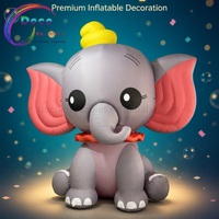 Éléphant gonflable géant mignon avec nœud pour la décoration de fêtes d'enfants, événements commerciaux, présentoirs et spectacles