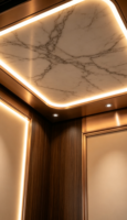 Ascensore Residenziale Premium Personalizzato per Villa Fareo - Cabina Interna con Paesaggio a Inchiostro e Trazione AC