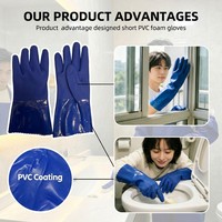 Gants de sécurité en PVC micro-sableux bleus de 27 cm, prix usine, avec logo personnalisé pour les marques d'EPI professionnelles