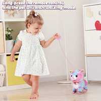 Peluche électronique interactive super douce pour la marche Robot qui aboie laisse de chat éclairage LED charge USB animal en peluche créatif