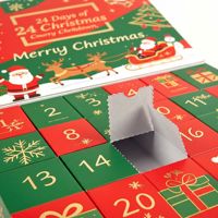 Calendrier de l'Avent de Noël personnalisé 24 jours, boîte d'emballage en papier vide avec fenêtre perforée pour chaussettes, bijoux, jouets, boîte de compte à rebours