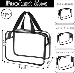 Pochette de voyage transparente en PVC et nylon, mignonne, pour maquillage, organiseur de rangement, trousse à cosmétiques zippée, pochette à monnaie de voyage - Product Image 2