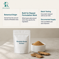 Poudre de racine de Rhodiola Rosea de qualité alimentaire, adaptogène en poudre pour boisson énergétique, boisson fonctionnelle, OEM