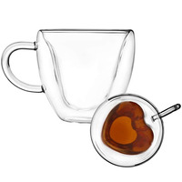 Oferta Especial: Vaso Creativo Transparente de Vidrio Borosilicato de Alta Calidad, Hecho a Mano, Ecológico, de Grado Alimenticio, Doble Pared, Resistente al Calor, Libre de BPA, para Parejas