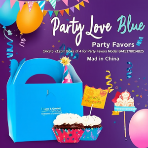 Caja de Regalo para Fiestas Party Love, 14x9.5x12cm, Juego de 4, para Recuerdos de Cumpleaños, Hecho en China - Product Image 2