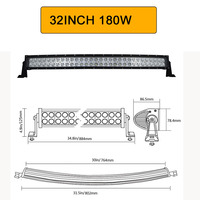 22 32 42 50 52 Inch Gebogen Led Licht Bar 120W 180W 240W 288W 300W spot Flood Dual Rij Rijden Offroad Auto Tractor Vrachtwagen 4X4 Suv