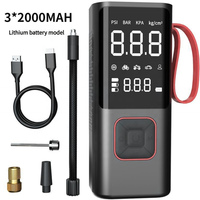 Mini 150psi pompe à air électrique 6000mah batterie gonfleur de pneu sans fil portable métal Double cylindre pneu ABS affichage numérique