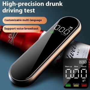 Breathalyzer ระดับมืออาชีพคุณภาพสูงเครื่องทดสอบแอลกอฮอล์อัลลอยมีความแม่นยำสูงเครื่องเตือนด้วยเสียงจอแสดงผลภาษาอังกฤษแบบพรีเมี่ยมข้ามพรมแดน - Product Image 5