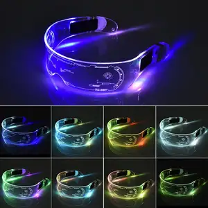 Customicartoon Luminous Glasses LED Glasses EL Wgirlneon Light up Visor Eyeglasses Bar Partcurlywear Women Gift OEM Modle CN;GUA