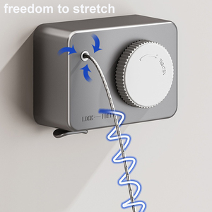 Paquete de secado de polea de acero inoxidable, cuerda portátil extensible montada en la pared, <span class=keywords><strong>tendedero</strong></span> retráctil para exteriores - Product Image 3