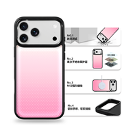 Coque de téléphone AG Feeling Black Edge avec motif à pois dorés et roses rouges pour iPhone 17, 17 Pro Max, 16 Pro, 15 – Coque magnétique