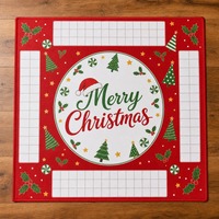 Tapis de Mahjong en Caoutchouc de Noël Antidérapant Pliable Durable Impression Personnalisée Tapis de Jeu de Fêtes Emballage Personnalisé