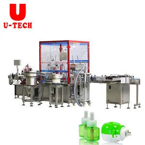 Automatic Rotary Small Insect Bug Spray Repellent Electric Mosquito Liquid Bottle Filling Capping Labeling Machine Price