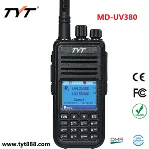 2018 MAIS NOVO! TYT MD-UV380 Suporte Rádio Mototrbo DMR TRANSCEPTOR de BANDA DUPLA COM GPS Digital Intercom