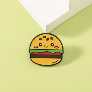 Broche Creativo de <span class=keywords><strong>Hamburguesa</strong></span> y Papas Fritas de Dibujos Animados, Pin de Solapa de Esmalte Personalizado, Accesorio para Ropa, Bolsos, Botones, Insignias - Product Image 3