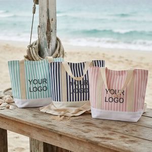 Fashion Striped <b>Canvas</b> Bag 2026 New Large Capacity Women Single Shoulder Tote for Creative Work - Product Image 2