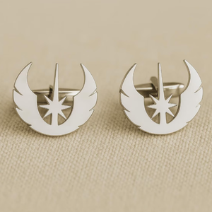 Stainless Steel <strong>Star</strong> <strong>Wars</strong> Jedi Cufflinks 18K Gold Plated Rebel Alliance Symbol Mens <strong>Shirt</strong> Studs Geek Gift - Product Image 4
