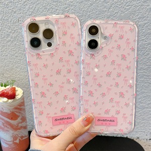 เคสโทรศัพท์สำหรับ iPhone 16 Pro Max ลายโบว์และลายดอกไม้เล็กๆ ป้องกันการกระแทก - Product Image 2