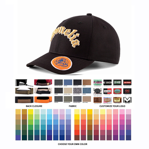 Aung Crownブランド6パネルユニセックスコットン野球帽カスタム3D刺繍ロゴ湾曲ブリムゴラス野球帽 - Product Image 3