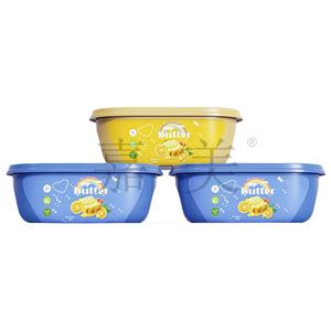 250g de plástico Oval Blue Butterry Spread Container Cajas de mantequilla Caja de embalaje de mantequilla con tapa Contenedor IML - Product Image 2