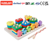 Jeu de pêche 2 en 1 pour la coordination œil-main, jouets sensoriels en bois pour enfants autistes, correspondance des couleurs et des formes