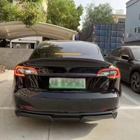Kit carrosserie en fibre de carbone modifié et amélioré pour Tesla Model 3 2017-2022 : Lame avant, jupes latérales, diffuseur arrière, ailerons latéraux