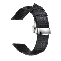 Bracelet de montre en cuir véritable motif lézard, nouvelle collection, boucle papillon haut de gamme, 16MM-22MM, à dégagement rapide, vente en gros