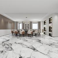 Baldosa de Porcelana con Aspecto de Mármol Blanco Italiano de Primera Calidad, 600x1200mm, Alto Brillo, 9mm de Grosor, Antibacteriana, Garantía de 5 Años para Pared y Suelo