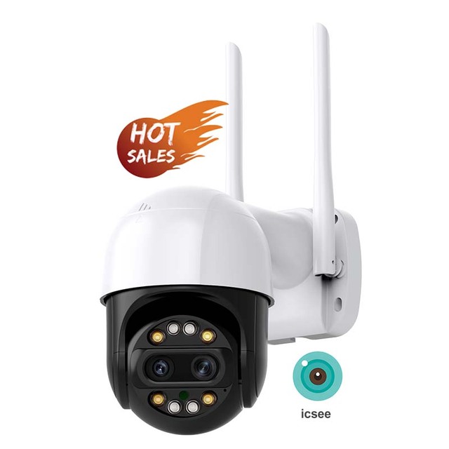 Wireless Ptz Camera 4mp Security Cameras Outdoor Waterproof Icsee App Remote View Wifi Camera for Outdoor