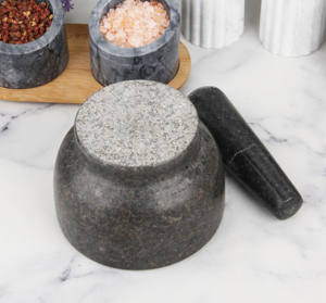 ワカモレ、スパイス、ハーブ用天然花崗岩モルタルとペスルセットストーングラインダー滑り止めヘビーデューティモルタルボウル - Product Image 5