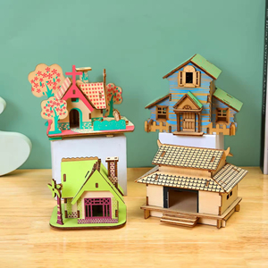 3d <span class=keywords><strong>Puzzle</strong></span> per bambini in legno <span class=keywords><strong>Puzzle</strong></span> casa costruzione giocattoli educativi blocchi di costruzione per bambini decorazione della casa - Product Image 1