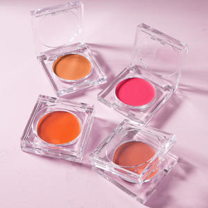 OEM transparente natural hidratante vegano rubor mejilla <span class=keywords><strong>tinte</strong></span> cara maquillaje colorete alto pigmento personalizado logotipo crema rubor paleta - Product Image 2