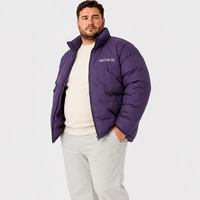 Blouson matelassé en duvet pour homme, col montant, fermeture éclair intégrale, poches, hiver, poignets élastiques, grandes tailles, surdimensionné, 6XL 7XL