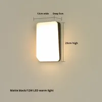 Applique murale LED décorative extérieure étanche IP65 de haute qualité avec base en aluminium, lumière blanc chaud doux 2700K pour jardin