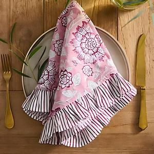 <span class=keywords><strong>Tovaglia</strong></span> in <span class=keywords><strong>Cotone</strong></span> 100% con Design Personalizzato, 60 Pollici, Motivo a Righe e Fiori, Colore <span class=keywords><strong>Rosa</strong></span> - Product Image 6