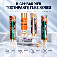 Tubes d'emballage en aluminium et plastique pour dentifrice 100 ml, contenants laminés pour soins bucco-dentaires 12,7-35 mm, bouchon à vis personnalisé imprimé UV