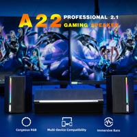 Fifine Ampligame A22 Professional 2,1 RGB Altavoces de escritorio con cable USB HIFI Bass Soundbar BT Altavoz portátil PC Gaming Speaker