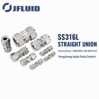 Stainless Steel Pipe Union Compression Double Ferrule 316 Tube Fitting Connector for Pneumatic Instrument High Pressure