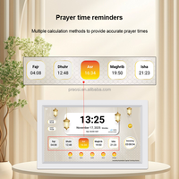 Jam Azan Digital 10 Inci Tablet Kalender Digital Muslim Jam Azan Pemutar Quran Wifi Jam Dinding Dekoratif Islami